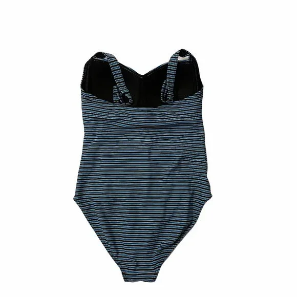Bond-Eye Australia Size 6 One Piece Blue and Black Striped Padded Cups … - Picture 3 of 6
